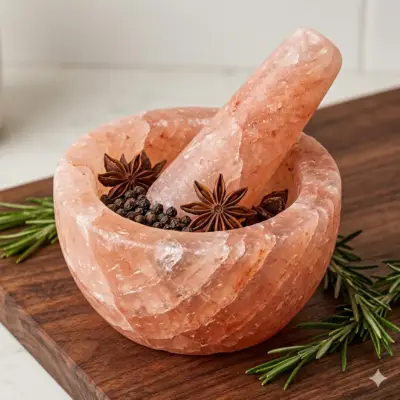 Pink Himalayan salt Mortar and Pestle set