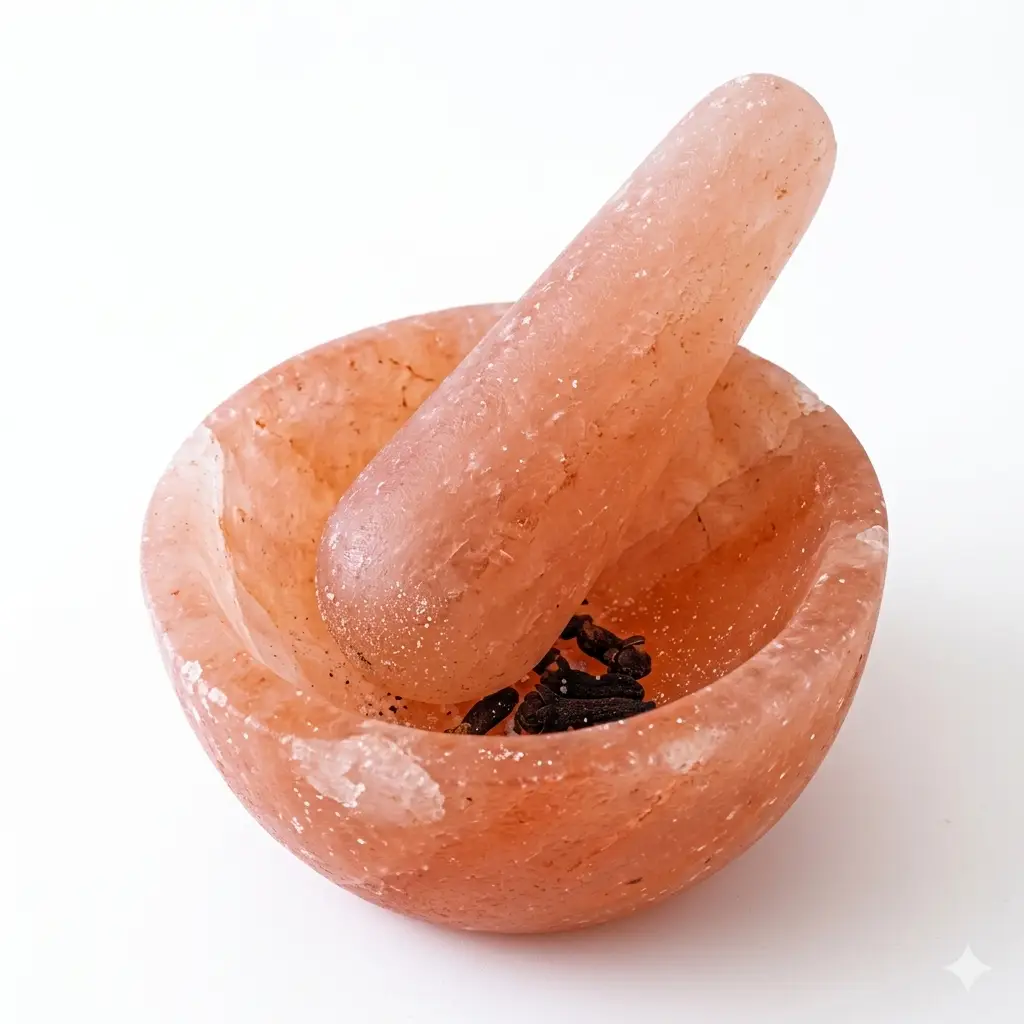 Pink Himalayan salt Mortar and Pestle set - Image 5
